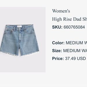 Brand New!!!! Never worn. Abercrombie & Fitch Women's Jean Shorts - Medium Blue